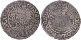 CORVEY ABTEI
Reinhard II. von Buchholz, 1555-1585, gemeinsam mit der Stadt Höxter. Mariengroschen 15(62?) Höxter Vs.: Madonna steht mit Kind und Szep...