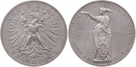 FRANKFURT STADT
 Vereinstaler 1862 Auf das Deutsche Schützenfest AKS 44; J. 51; Thun 146. vz