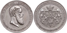 HANAU HANAU-HOROWITZ, FÜRSTENTUM
Moritz, 1834-1889. Silbermedaille 1889 (v. Jauner) Auf seinen Tod, gestiftet von seinem Bruder Wilhelm, Vs.: Kopf n....