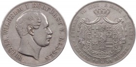 HESSEN HESSEN-KASSEL, LANDGRAFSCHAFT, SEIT 1803 KURFÜRSTENTUM
Friedrich Wilhelm, 1847-1866. Doppelter Vereinstaler 1854 AKS 60; J. 47a; Thun 188. Kra...