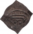 KONSTANZ BISTUM
Anonym, um 1150-1160. Einseitiger, vierzipfeliger Pfennig o. J. Kopf mit nimbenartiger Kopfbedeckung v. v., rechts Krummstab Klein/Ul...