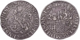 MANSFELD MANSFELD-EISLEBEN, GRAFSCHAFT
Johann Georg I., Peter Ernst I. und Christoph II., 1558-1579. Zwittertaler 1559 Eisleben, Mzz. Weinblatt Vs.: ...