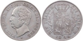 OLDENBURG GRAFSCHAFT, SEIT 1762 HERZOGTUM, AB 1829 GROSSHERZOGTUM
Paul Friedrich August, 1829-1853. Taler 1846 B Hannover AKS 9; J. 43; Thun 240. 22....