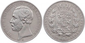 OLDENBURG GRAFSCHAFT, SEIT 1762 HERZOGTUM, AB 1829 GROSSHERZOGTUM
Nicolaus Friedrich Peter, 1853-1900. Vereinstaler 1866 B Hannover AKS 25; J. 55; Th...