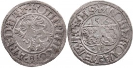 PFALZ PFALZ-NEUBURG, HERZOGTUM
Otto Heinrich und Philipp, 1504-1544. Batzen 1516 Neuburg Vs.: bekrönter Löwe n. l., Rs.: Allianzwappen Pfalz/Bayern, ...