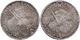 SACHSEN SACHSEN, KURFÜRSTENTUM
Johann Georg I., 1615-1656. Taler 1630 Dresden, Mzz. gekreuzte Zainhaken Auf die 100-Jahrfeier der Übergabe der Augsbu...