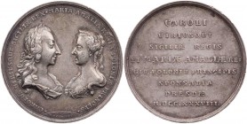 SACHSEN SACHSEN, KURFÜRSTENTUM
Friedrich August II., 1733-1763, König August III. von Polen. Silbermedaille 1738 (v. H. P. Groskurt) Auf die Vermählu...