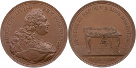SACHSEN SACHSEN, KURFÜRSTENTUM
Friedrich August II., 1733-1763, König August III. von Polen. Bronzemedaille 1749 (v. F. Wermuth) Auf das Fest des Ord...