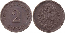 REICHSKLEINMÜNZEN
 2 Pfennig 1873 F J. 2. vz
