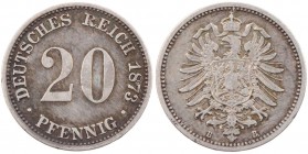 REICHSKLEINMÜNZEN
 20 Pfennig 1873 B J. 5. ss