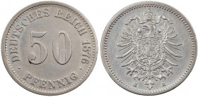 REICHSKLEINMÜNZEN
 50 Pfennig 1876 H J. 7. vz
