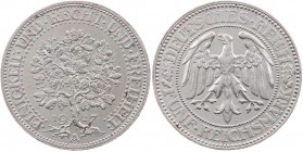 WEIMARER REPUBLIK
 5 Reichsmark 1927 A Kursmünze ("Eichbaum") J. 331. vz/ss-vz