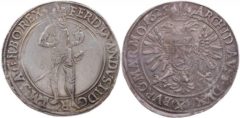 RÖMISCH-DEUTSCHES REICH
Ferdinand II., 1592-1618-1637. Taler 1625 Prag, Mzz. ha...