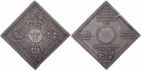 RÖMISCH-DEUTSCHES REICH
Josef I., 1705-1711. Klippenförmige Silbermedaille im Halbtalergewicht 1706 (v. G. F. Nürnberger) Auf die Sonnenfinsternis 17...
