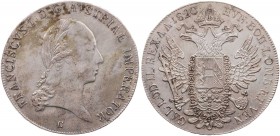 KAISERREICH ÖSTERREICH
Franz I., 1804-1835. Taler 1820 C Prag Herinek 318. ss-vz/vz