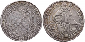 DIE GEISTLICHKEIT IN DEN HABSBURGISCHEN ERBLANDEN SALZBURG, ERZBISTUM
Ernst von Bayern, 1540-1554. Guldiner 1550 Vs.: vierfeldiges Wappen, darüber Ja...