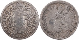 DIE GEISTLICHKEIT IN DEN HABSBURGISCHEN ERBLANDEN SALZBURG, ERZBISTUM
Paris von Lodron, 1619-1653. Kipper-1/2 Taler (60 Kreuzer) 1621 Vs.: unter Lega...