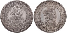 DIE GEISTLICHKEIT IN DEN HABSBURGISCHEN ERBLANDEN SALZBURG, ERZBISTUM
Guidobald von Thun und Hohenstein, 1654-1668. Taler 1667 Vs.: Hüftbild der Mado...