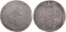 ITALIEN TOSCANA
Francesco II. (III.) di Lorena, 1737-1765. Francescone 1747 Pisa Vs.: drapiertes Brustbild n. r., Rs.: bekrönter Doppeladler, auf der...