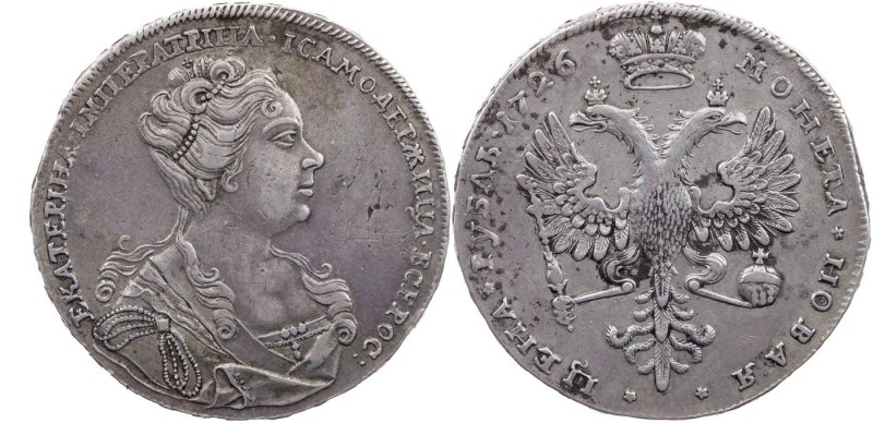 RUSSLAND KAISERREICH
Katharina I., 1725-1727. Rubel 1726 Moskau, Roter Münzhof ...