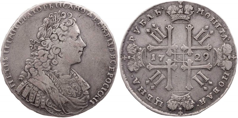 RUSSLAND KAISERREICH
Peter II., 1727-1730. Rubel 1729 Münzhof Kadashevsky Vs.: ...