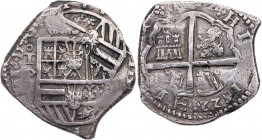 SPANIEN KÖNIGREICH
Felipe IV., 1621-1665. 4 Reales 1622 Toledo Vs.: bekröntes Wappen, Rs.: Kreuz, in den Winkeln Burg - Löwe / Löwe - Burg KM 132.6. ...