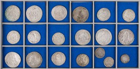 ÖSTERREICH RDR
Leopold I., 1657-1705. Lot Kleinsilbermünzen Münzstätte WIEN: VI Kreuzer 1674, 1677, 1683 MM, 1687 MM, 3 Kreuzer (Groschen) 1665 CA (2...