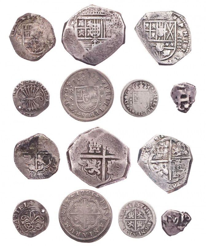 SPANIEN
 Lot Silbermünzen Fernando und Isabel, 1474-1504, 1/2 Real o. J., Sevil...