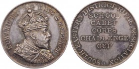 AUSTRALIEN
Edward VII., 1901-1910. Silbermedaille o. J. (v. W. J. Arnsby) Preismedaille der South Eastern District Rifle Association für den School C...