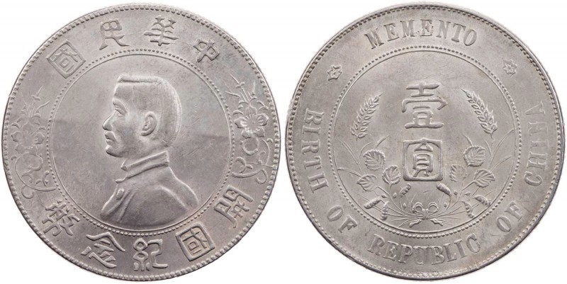 CHINA REPUBLIK, 1912-1949.
 Yuan (Dollar) o. J. (1927) "Birth of Republic", Vs....