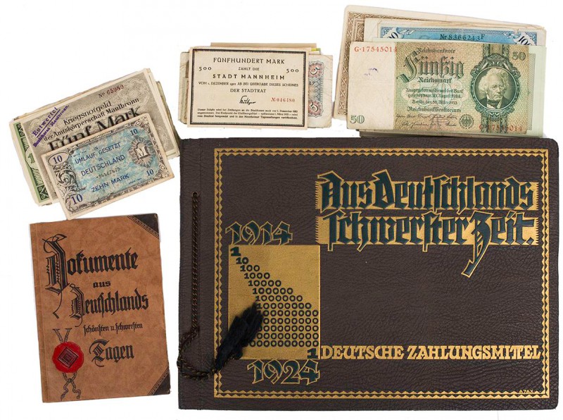 DEUTSCHLAND NOTGELD
 Lot Album "Aus Deutschlands schwerster Zeit 1914-1924" mit...