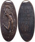 BIBLISCHE FRAUEN SALOME
 Bronzegussplakette 1913 (v. T. C. Pilartz), Deutschland Auf das Pressefest der Richard-Strauss-Woche in Köln, Vs.: nackte Sa...