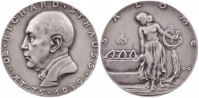 BIBLISCHE FRAUEN SALOME
 Silbermedaille 1939 (v. K. Goetz, b. Bayer. Hauptmünzamt), Deutschland Auf den 75. Geburtstag von Richard Strauss, Vs.: Büst...