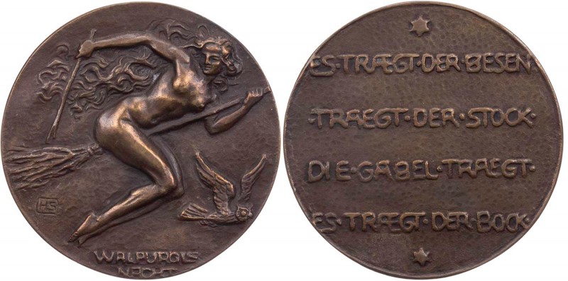 GÖTTINNEN, MYTHISCHE GESTALTEN, ALLEGORIEN HEXE
 Bronzemedaille o. J. (1907, v....