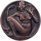 GÖTTINNEN, MYTHISCHE GESTALTEN, ALLEGORIEN HYGIEIA / SALUS (Allegorie der Gesundheit)
 Bronzegussmedaille, einseitig o. J. (v. Joszef Ispanki, 1906-1...