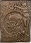GÖTTINNEN, MYTHISCHE GESTALTEN, ALLEGORIEN MUSE(N)
 Bronzeplakette, einseitig o. J. (1895, v. Franz Xaver Pawlik, 1865-1906), Wien Auf Richard Wagner...