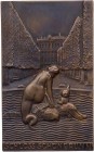 GÖTTINNEN, MYTHISCHE GESTALTEN, ALLEGORIEN NYMPHE(N)
Nereiden (Meernymphen) Bronzeplakette, einseitig o. J. (v. Alfred Hofmann, 1879-1958), Wien SCHL...