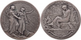 STÄDTEMEDAILLEN EUROPÄISCHE STÄDTE
Frankreich, Paris Versilberte Bronzemedaille o. J. (1890, v. O. Roty) Association francaise pour l´avancement des ...