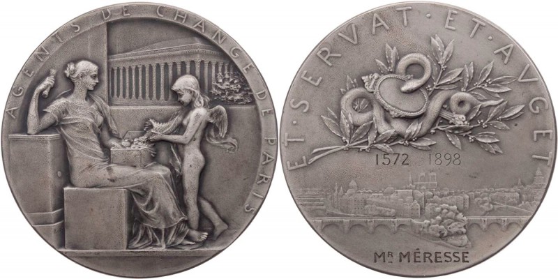 GEWERBE, HANDEL, INDUSTRIE BANKEN
Frankreich Silbermedaille 1898 (v. O. Roty) A...