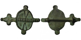 Roman bronze fibula. (circa 1st-3rd centuries AD)
(50mm, 14,95g)
collection of H.A. , Germany. formed before 1980