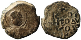 CRUSADERS. Principality of Antioch. Tancred, regent (AD 1101-1112)
AE Follis (20mm, 3,59g)

Artificial sandpatina