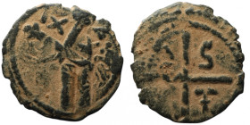 CRUSADERS. Principality of Antioch. Tancred, regent (AD 1101-1112). Fourth type
AE Follis (20mm, 1,70g)

Artificial sandpatina