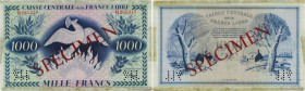 Country : FRENCH EQUATORIAL AFRICA 
Face Value : 1000 Francs Phénix Spécimen 
Date : (1945) 
Period/Province/Bank : Caisse Centrale de la France Libre...