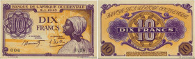 Country : FRENCH WEST AFRICA (1895-1958) 
Face Value : 10 Francs 
Date : 02 janvier 1943 
Period/Province/Bank : Banque de l'Afrique Occidentale 
Cata...