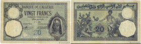 Country : ALGERIA 
Face Value : 20 Francs 
Date : 13 mai 1914 
Period/Province/Bank : Banque de l'Algérie 
Catalogue reference : P.78a 
Alphabet - sig...