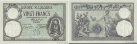 Country : ALGERIA 
Face Value : 20 Francs 
Date : 11 octobre 1928 
Period/Province/Bank : Banque de l'Algérie 
Catalogue reference : P.78b 
Additional...