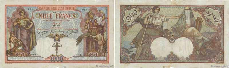 Country : ALGERIA 
Face Value : 1000 Francs 
Date : 26 juillet 1926 
Period/Prov...