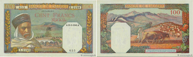 Country : ALGERIA 
Face Value : 100 Francs 
Date : 23 mai 1945 
Period/Province/...
