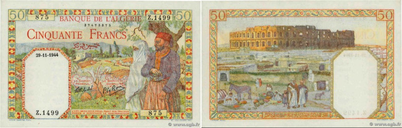 Country : ALGERIA 
Face Value : 50 Francs 
Date : 29 novembre 1944 
Period/Provi...