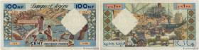Country : ALGERIA 
Face Value : 100 Nouveaux Francs 
Date : 02 juin 1961 
Period/Province/Bank : Banque de l'Algérie 
Catalogue reference : P.121b 
Al...